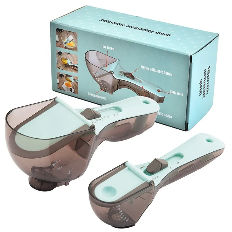 Adjustable Measuring Spoons with Magnetic Snaps
